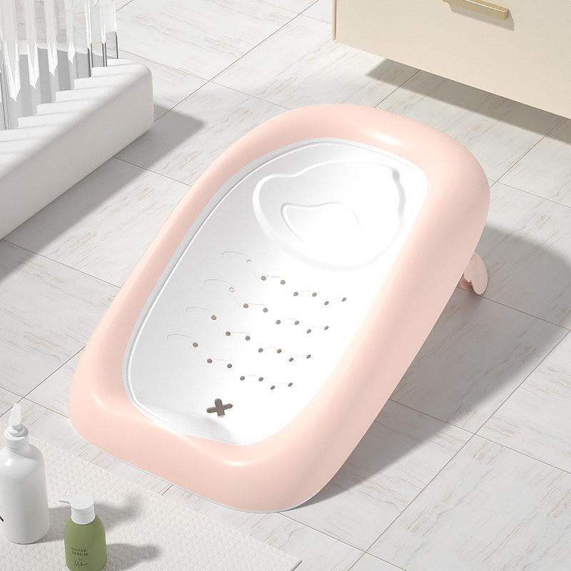 Multifunctional Baby Bath Support Net Adjustable Infant Bath Seat Cushion Soft Shower Bed Newborn Bath Accessory Soft rubber version розовый