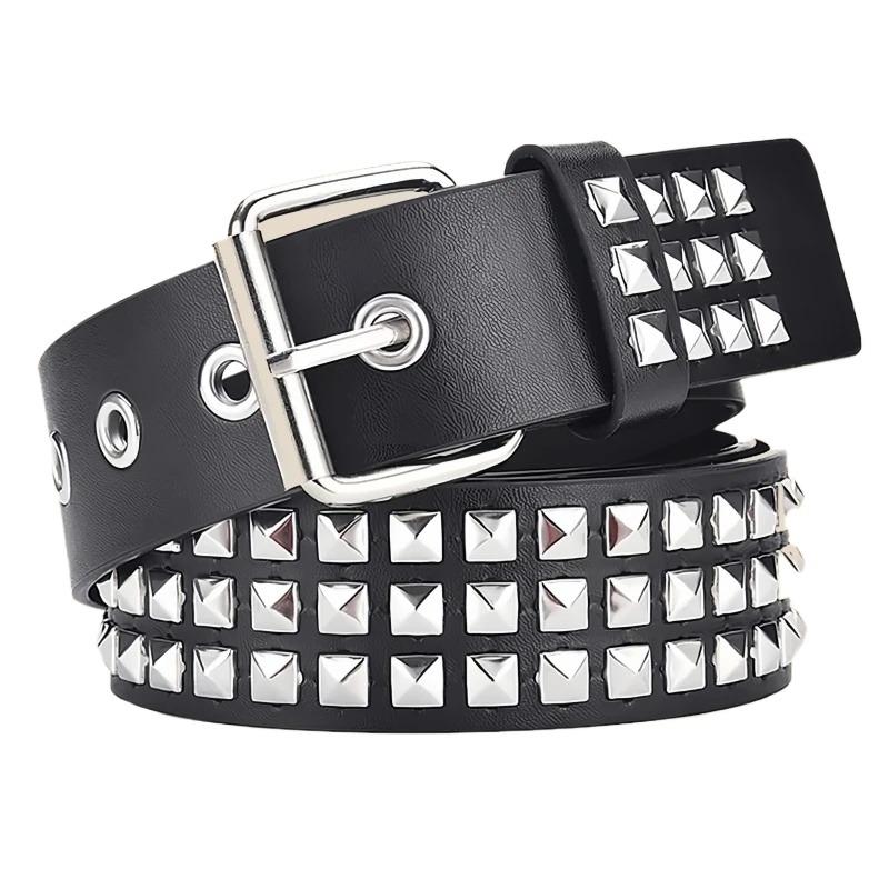 Rivet Heavy Metal Belt for Men and Women Punk Nightclub Rock Style Belt Cowboy Fashion Decoration Women's Belt Creativity