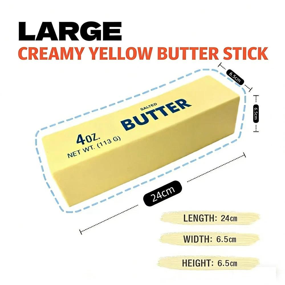 Soft Slow Rebound Butter Stick Realistic Silicone Squeeze Stress Relief Gadget Desk Office Accessory Funny Anti-Anxiety Gift