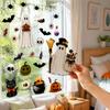 PVC Wall Sticker 6 Sheets Halloween Window Clings, Spooky Ghost Pumpkin Bat Clear Pattern Decal Sticker, Reusable Static Glass Decals for Holiday