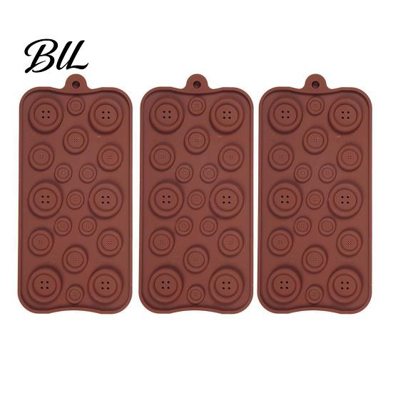 Cookie Decorating Molds 19-Hole Silicone Button Molds, Three Sizes DIY Cake Tray, Handmade Candy Flexible Easy Release Baking Gadgets for Chocolate