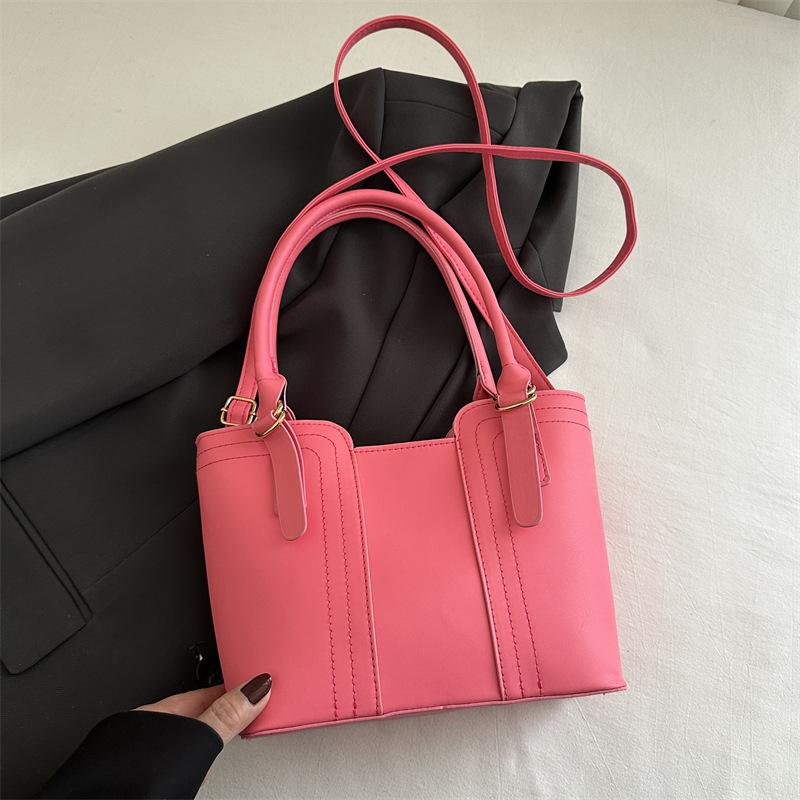 

Маленькая сумка, новая женская сумка, высококачественная универсальная сумка-мессенджер, модная переносная сумка-ведро. розовый