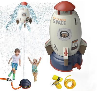 Rocket Toy, Space Rocket Sprinkler, 360-Degree Rotating Water Sprayer, Rocket Sprinkler Toy, Outdoor Water Play Toy, Fountain Rocket, Parent-Child