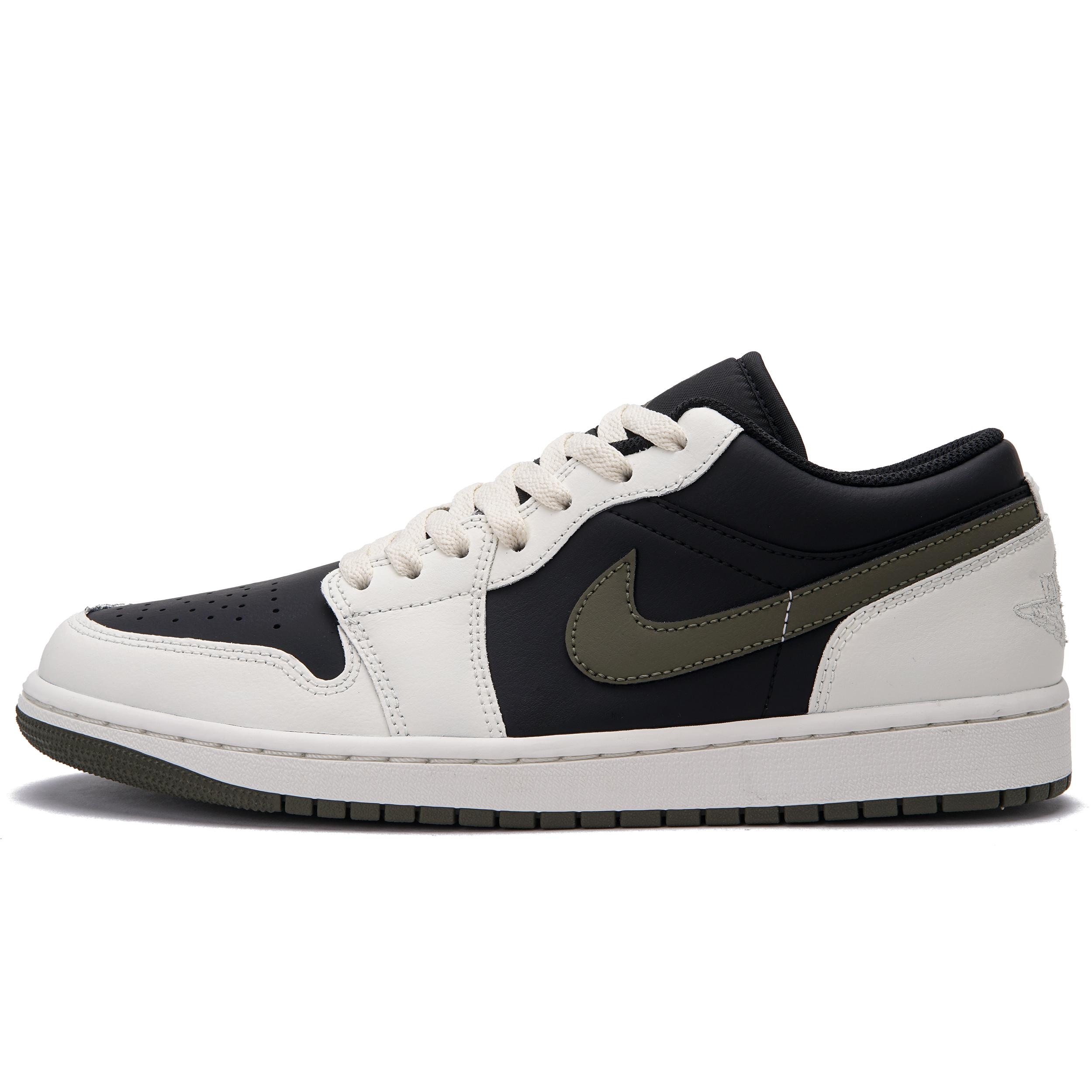 

Jordan Air Jordan 1 Slip Resistant Abrasion Resistant Low top Vintage Basketball Shoes Unisex Black White Green 553558-092(Team734-) 35.5