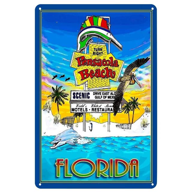 Vintage City View Metal Tin Signs  Landscape Plaque Wall Decoration Posters for Man Cave Home Cafe Garden Club Bar  Iron Pain