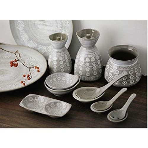 Banko Ware Ginpo Hana Mishima Extra Deep Pot, No. 6, Serves 1-2, Approx. 19cm Diameter x 15cm Height, Heat and Microwave Safe, Made in Japan, Product