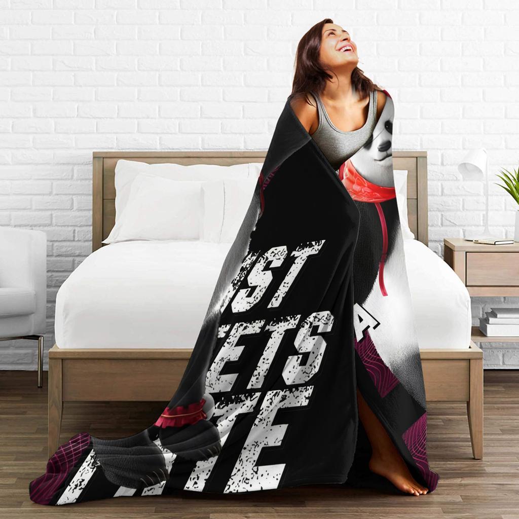 Panda Tekken 8 Gaming Blanket  Flannel Novelty Breathable Throw Blankets for Bedspread Autumn/Winter,