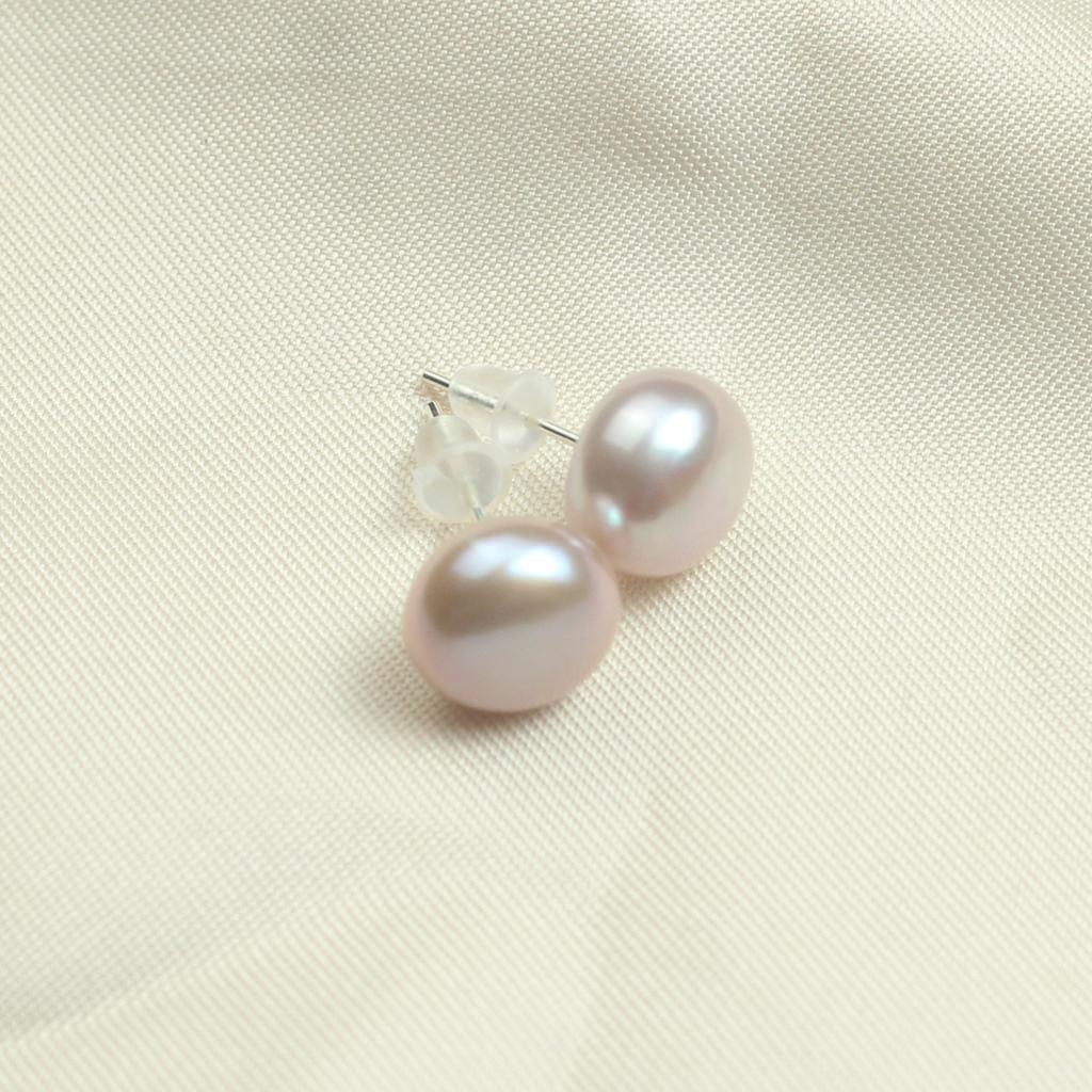 Real 925 Silver Earrings Natural Freshwater Pearl Stud Errings Jewelry for Women Fashion Birthday Gift