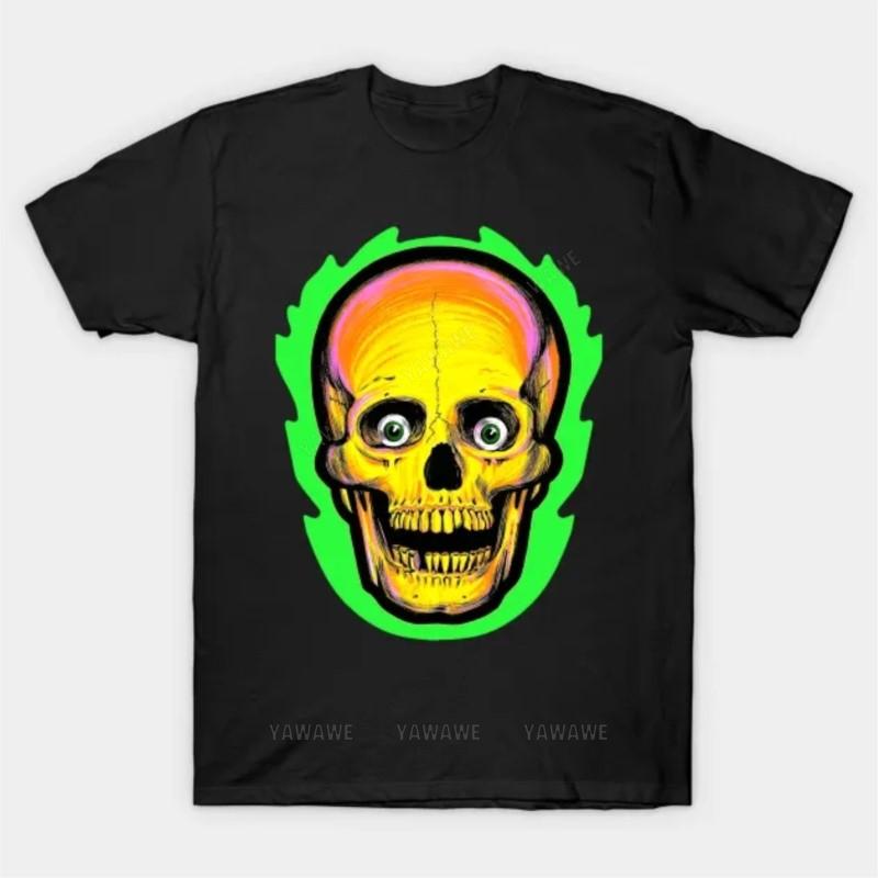 

Beach man tee shirt fashion print tees Vintage Style Halloween Skull T Shirt teenager cotton Oversized tee shirt male summer top S