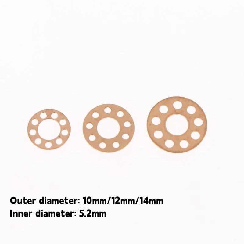 10Pcs 14X5.2X0.5Mm Brass Washers Gasket Storage Oil Brass Washer 10X5.2X0.5Mm Folding Knife Accessories 12X5.2X0.5Mm