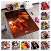 AS Rom Nr. 24 Fußballspieler Doppelporträt Feuerverlauf Hintergrund Druck Rutschfester Teppich Wohnzimmer Schlafzimmer Dekor Bodenmatte Für Fußballfans