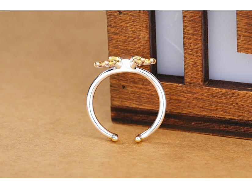 Creative Gold Christmas Reindeer Sterling Silver Women's Ring