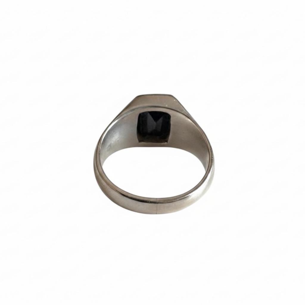 Smaragdschliff Blauer Saphir Ring, 925 Sterlingsilber Ring, Saphir Siegelring, Reiner Kupferring, Handgefertigter Saphirschmuck