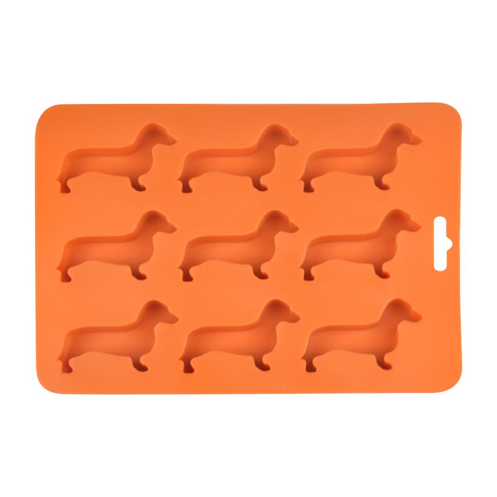 Cartoon Dog Shaped Ice Mold, 1 Count Creative Dachshund Design Silicone Ice Tray, Ice Molds, Ice Trays For Freezer, Multifunctional Chocolate Mold