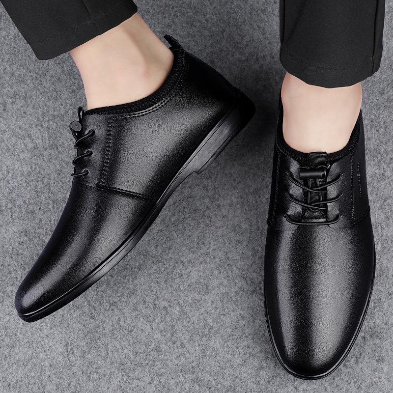 Men's Genuine Leather Formal Shoes - Breathable, Soft Sole, Heeled, Lightweight for Autumn and Winter