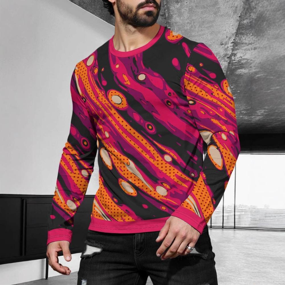 Men's Long Sleeved Casual Simple Style Fashionable Versatile Comfortable Casual Plus Size Men's T-shirt