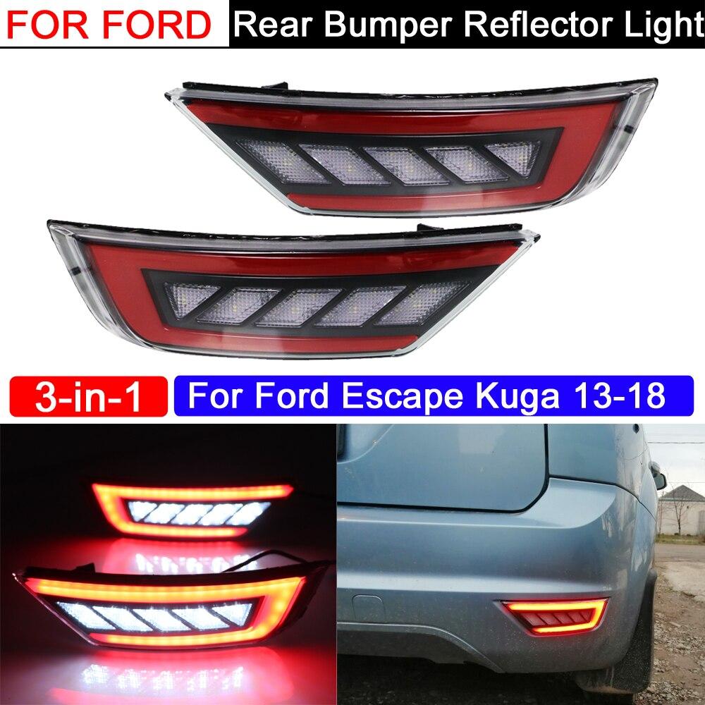 3in1 LED Rear Bumper Reflector Lamp Brake Stop Light Driving light Reversing lights For Ford