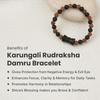 Astrotalk Karungali Rudraksha Damru Bracelet | Original 5 Mukhi Rudraksha and Karungali Beads | Shields From Evil Eye, B