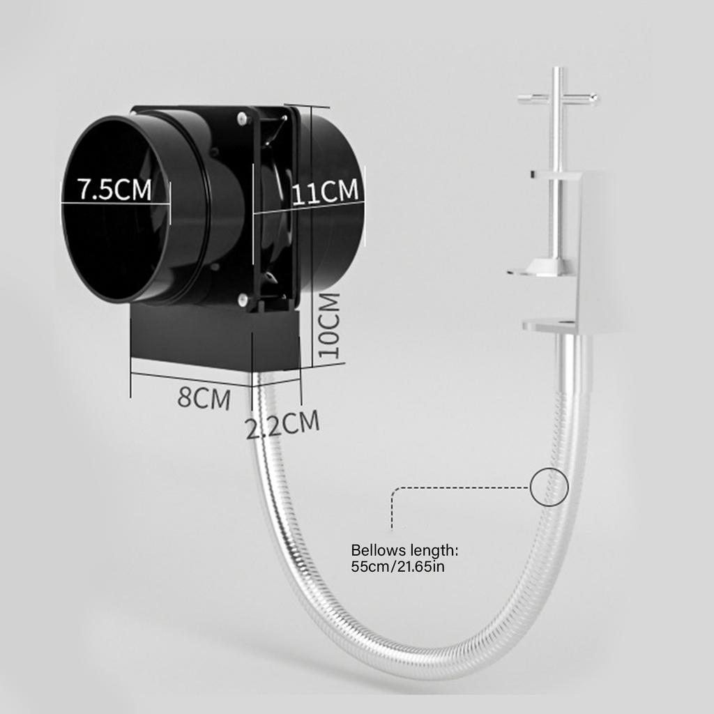 USB Rechargeable 3 Speed Dual Vent Portable Exhaust Fan For Electronics Repair Soldering Smoke Removal