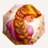 Disney Princess,Rapunzel Manual Opening and Closing Umbrella - 8-Rib Reinforced Folding Design, Lightweight and Portable, Suitable for Daily