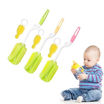 Baby Bottle Brush Sponge Brush 360 Degrees Rotating Bottle Cleaning Brush Feeding Cup Brush