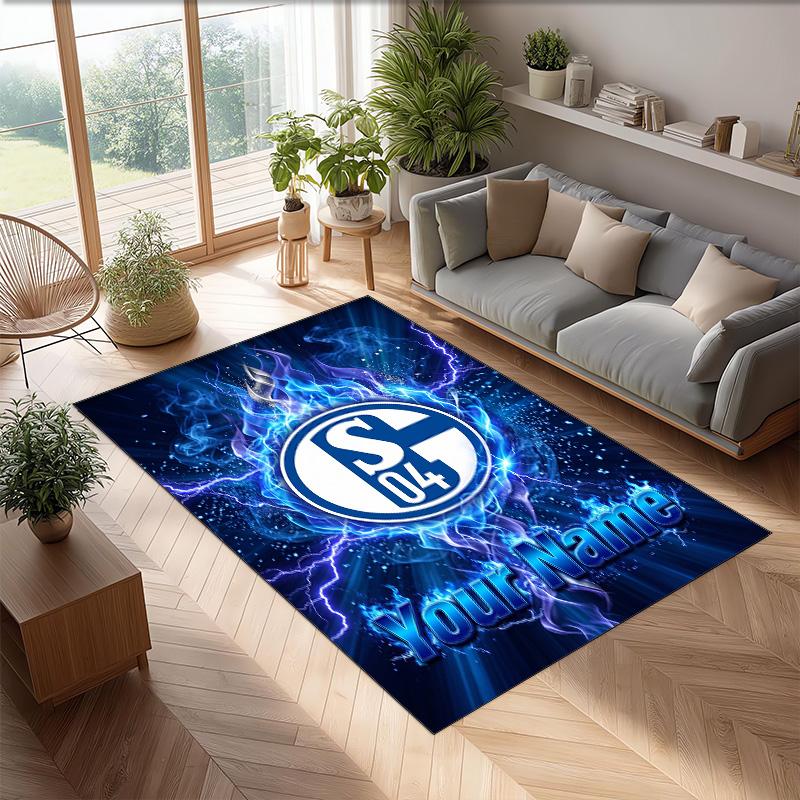 Tappeto in Velluto di Cristallo Stampato Schalke 04 FC Tappeto Antiscivolo in Velluto di Cristallo Per Divano Camera da Letto Decorazione Interna per la Casa
