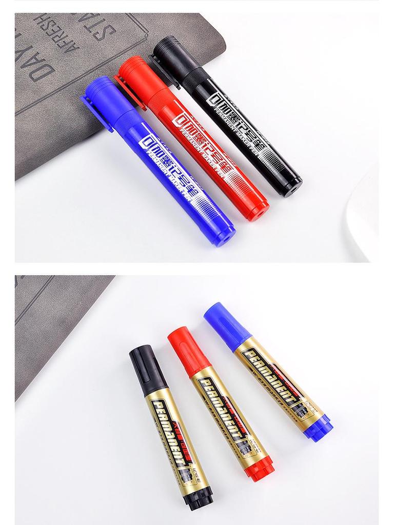 Big Head Oil-Based Red Marker: Non-Erasable, Waterproof, Quick-Drying, Fade-Resistant, Thick Tip