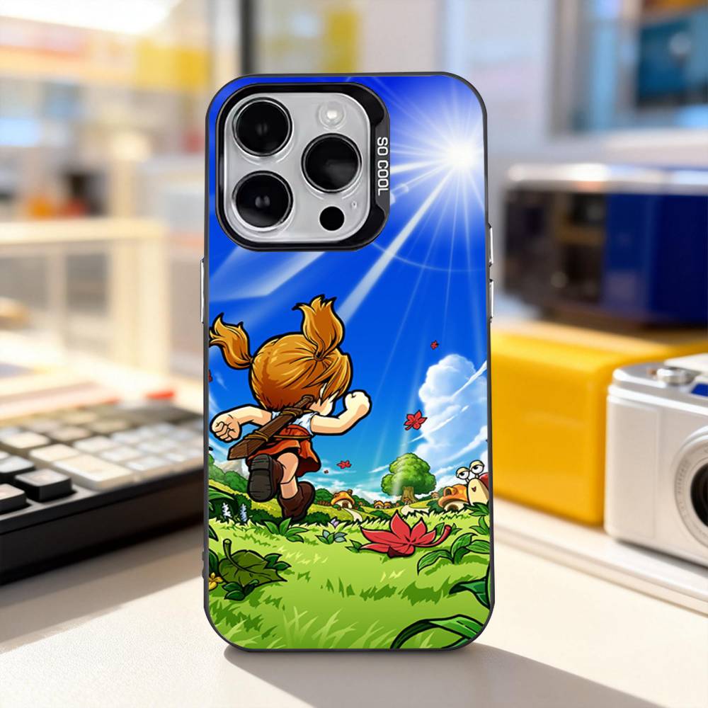 Cute M-Maplestory Game Phone Case For iPhone 17,16,15,14,13,12,11,Pro,XS,Max,Plus,Mini,SE4,E IMD Matte Black