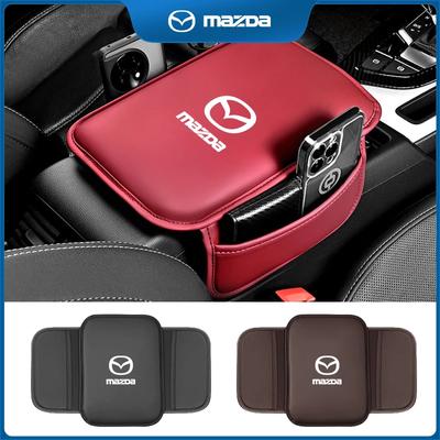 Car Styling Leather Car Armrest Box Pad Central Arm Rest Storage Pocket Protective Cover For Mazda CX5 CX-5 Interior Accessories