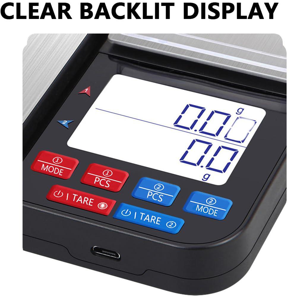 Dual Platform Digital Kitchen Scale 5kg/0.01g High Precision for Food Jewelry Baking Weighing