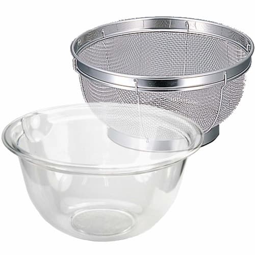 [.co.jp Exclusive] Nagao Bowl Heat-Resistant Cook Bowl, 21cm, 1900ml, and Colander Set, Made in Japan