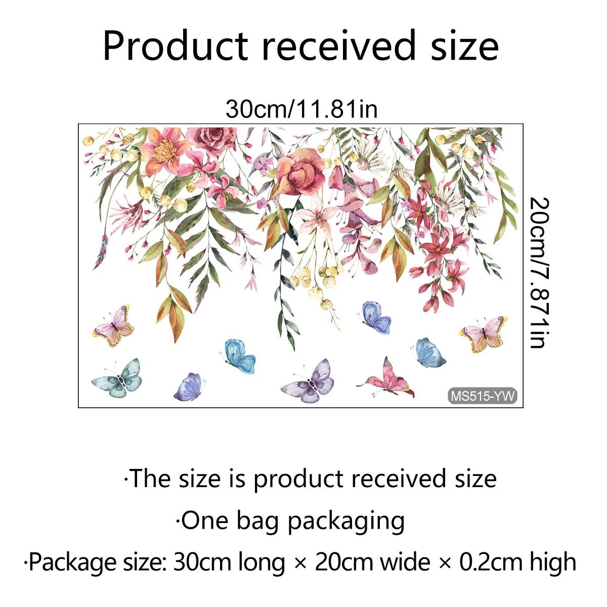 

pink flowers Wall Sticker Toilet Sticker WC Self Adhesive Mural Beautify Flower Home Decoration Decals Refrigerator sticker