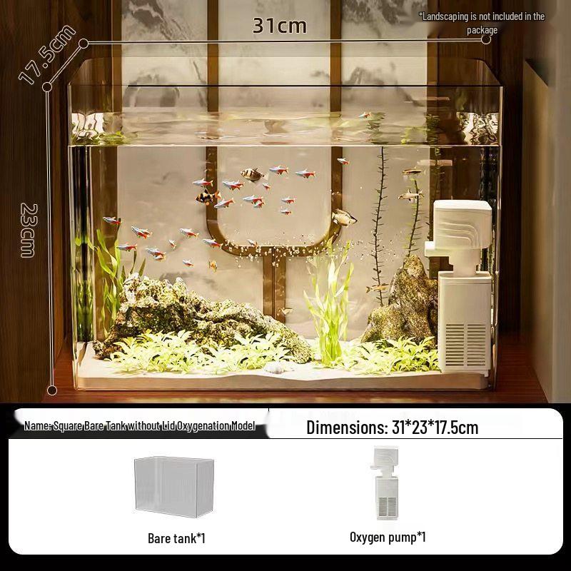 Eco-Friendly Desktop Fish Tank - Small Transparent Goldfish Aquarium for Home or Coffee Table Decor