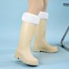 Women's High Tube Rain Shoes, New Fashionable Outer Wear, Flat-bottomed Long Tube Water Shoes, Waterproof and Non-slip Rain Boots