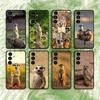Cute Baby Meerkat Phone Case For Samsung S25,24,23,22,21,S20,Ultra,Plus,FE Black Soft Cover