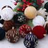 4pcs Glitter Velvet Christmas Ball Pendant 8cm Xmas Ball Ornaments  Home New Year Decor