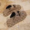 Thick-soled Slippers Women's Wear Khaki Rose Double-breasted Women's Slippers Slippers