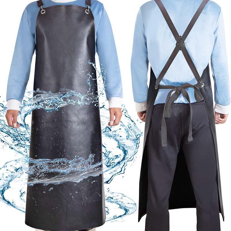 Beef Tendon Oil-proof Waterproof Heavy-duty Butcher Apron Kitchen Apron Vest Labor Insurance Aquatic Work Clothes Unisex