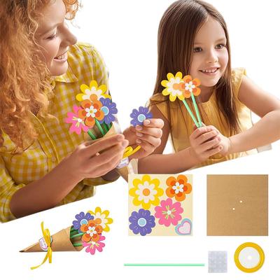 Flower Bouquet Craft Kit DIY Flower Paper Craft Kit Artificial Flowers Craft Kit for Mothers Day Thankful Gift
