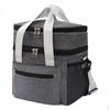 Lunch Box Tote Bag with Waterproof Material for School Picnic, Double Layer Cool Shoulder