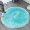 Furry Round Floor Mat Plush Soft Bedroom Rug Solid Color Machine Washable Fluffy Area Rug for Kids Rooms Nursery Living Room