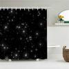 Space Shower Curtain Himalaya Mountain Tops At Starry Night Time with Stars Earth Cosmos Cloth Fabric Bathroom Decor with Hooks