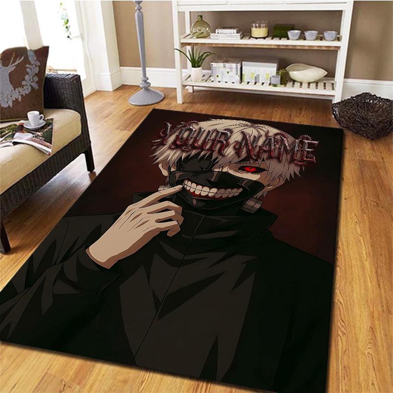 Tokyo Ghoul Theme Custom Name Carpet Rug For Living Room Bedroom Home Sofa Decoration Kids Play Nonslip Floor Mat