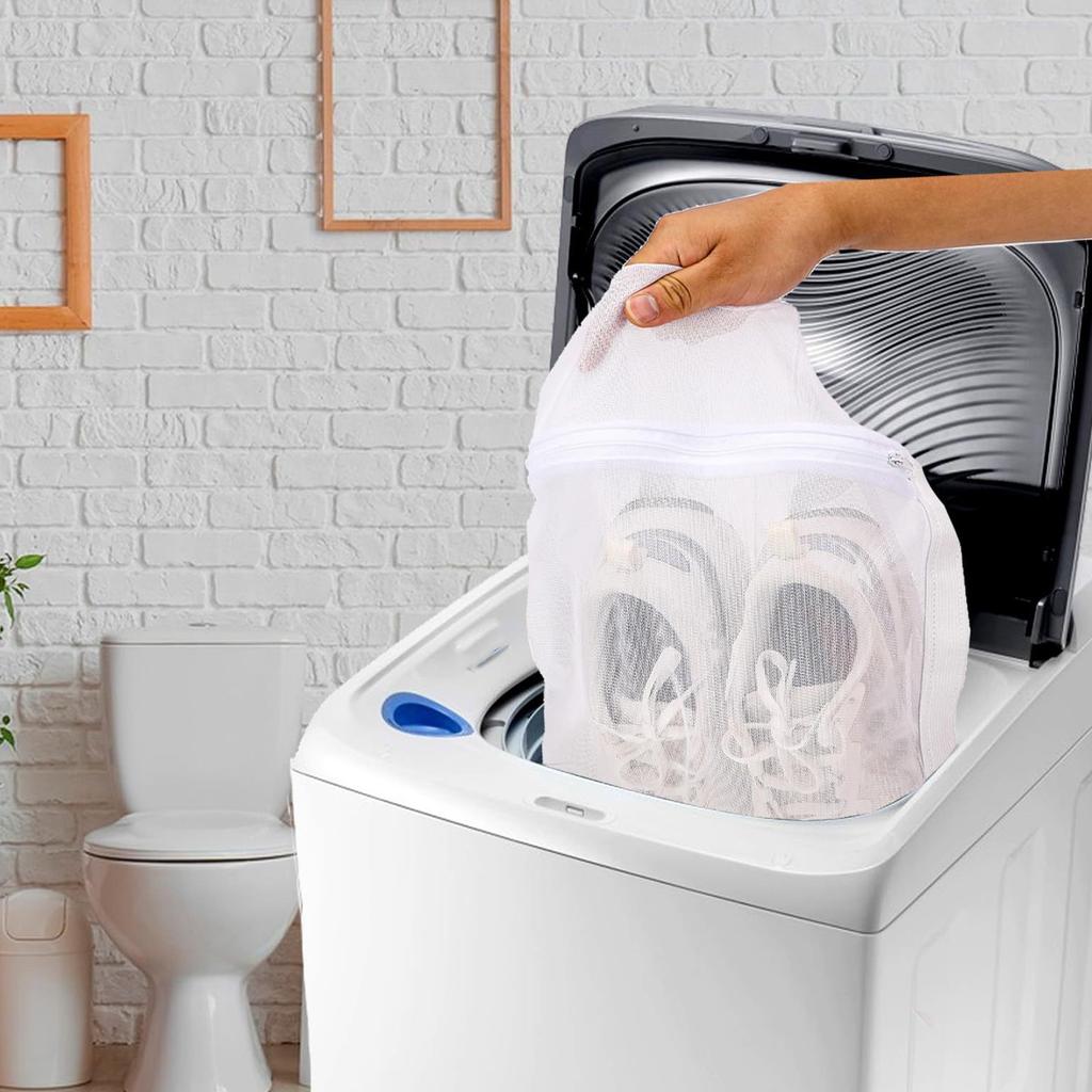 2PCS Sneaker Dryer Bag Reusable Sneaker Drying Mesh Bags Fine Net Laundry Bags with Zipper and Strap for Washing Machine