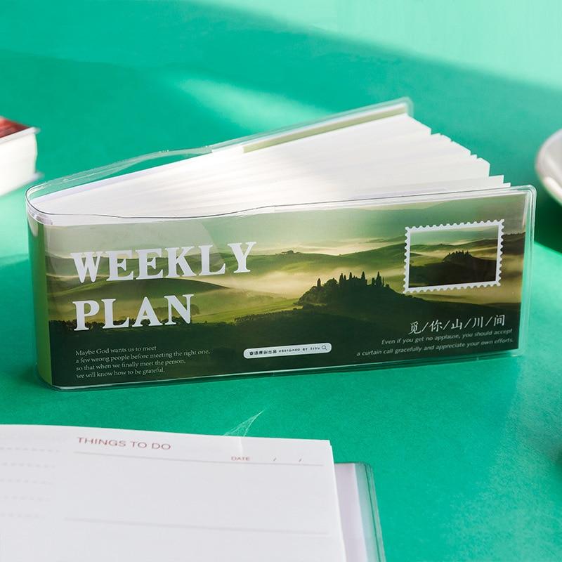 

288-страничный еженедельный планировщик Корейский Natureal View Обложка Альбом для вырезок Водонепроницаемый портативный блокнот и журналы Школьные принадлежности для учащихся