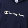 Champion Long Sleeve USA Script Size 140 Kids' Hoodie, 100% Cotton, Logo, Basic, Navy, (CK-Y103)