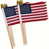 Set of Small Handheld Flags with Wooden Poles and Pointed Tops 20x28cm Size Suitable for Outdoor and Indoor Display Decoration