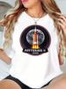 Artemis 2 Rocket Themed Commemorative Print TShirt for Unisex Casual Wear Couples Pure Cotton Summer TShirt Y2k Top