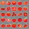 50 Tomato Doodle Stickers Cartoon Cute Fruits and Vegetables Decorative Water Cup Mobile Phone Case Computer Refrigerator Stickers