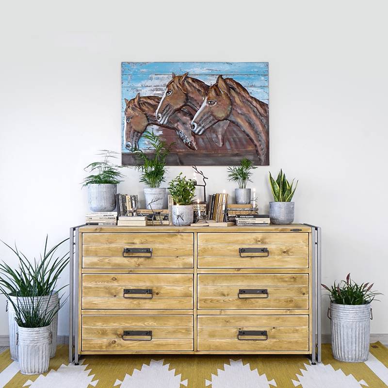 3D Metal Picture LOFT NATURE HORSES 100x70